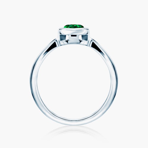 Pierścionek zaręczynowy SAVICKI: białe złoto, szmaragd